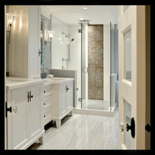 white marble look bathroom