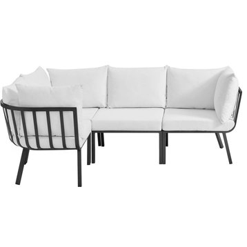 Pottawatomie 4 Piece Sectional Sofa - Gray White