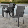 COSCO Outdoor Living Steel and Wicker Intellift Stacking Dining Chairs - 6 PK