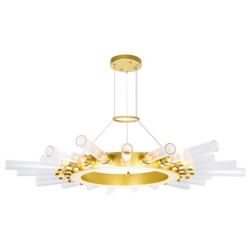 Collar 21 Light Chandelier with Satin Gold finish