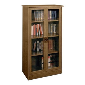 Wayborn Barrister Bookcase With Glass Door Brown Transitional