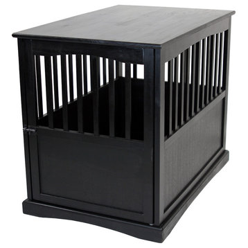 Pet Crate End Table, Black, 24"x36.5"x27.75"