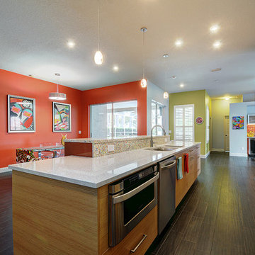 Bright and Colorful Kitchen and Living Space