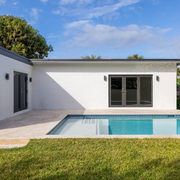 Simple Exterior House With Beautiful Pool, Modern House, Remodeling Ideas