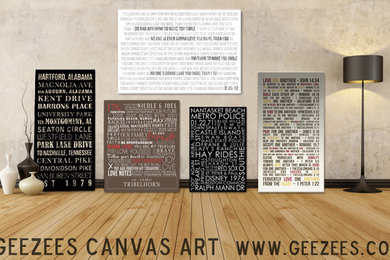 Canvas word art collection by Geezees