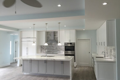 Example of a minimalist kitchen design in Miami