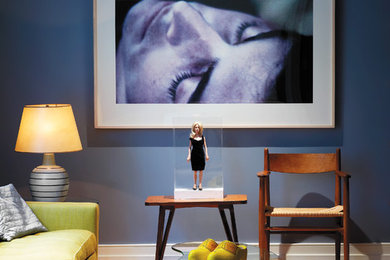 Inspiration for a contemporary home theater remodel in New York