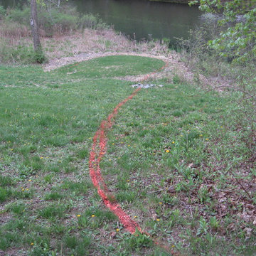 Steep, unusable woods line before native garden installation