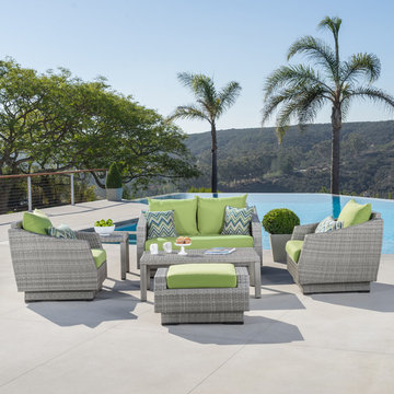 Cannes™ 6pc Love And Club Seating Set - Ginkgo Green