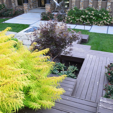 Modern Hillside Entry and Sculpture Garden