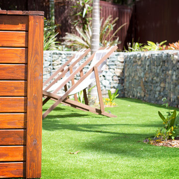 Buderim Gabion Wall & Synthetic Turf
