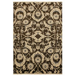 Bareens Designer Rugs - Bohemian Ziegler Andres Brown Beige Hand-Knotted Wool Rug - 4'1'' x 6'2'' - Enhance the ambiance of your home with this magnificent Persian-influenced Turkish hand-knotted rug made by skilled artisans capable of creating the most exceptional vegetable dyes and hand-spun wool. This exquisite handmade rug is a one-of-a-kind  Kafkaz, otherwise identified as Chobi, Chobi Peshawar, Oushak, or Ziegler rug. These handmade rugs are crafted in Pakistan utilizing superior-quality wool imported from Australia, New Zealand, and Korea in two types of weaves: the Persian weave and the Mori weave. This rug is meticulously crafted by hand using the finest natural vegetable dyes extracted from local plants. The artisans use a blend of hand-spun local and fine merino wool, resulting in a rug with a compelling texture, higher lanolin content, and longer staple. The artisans occasionally incorporate natural or artificial silk into the pile to enhance specific motifs. The finished product is an awe-inspiring execution of flawless design and an understated palette that exudes elegance.