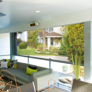 Contemporary Outdoor Room and Fire Pit Area
