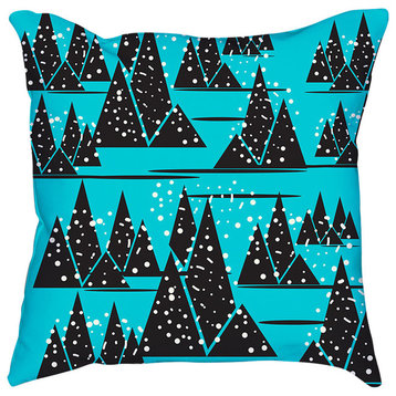 Blue Abstract Triangles And Dots Nursery Decorative Pillow Cover