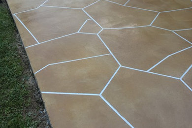 Patio Renovation: Stained Flagstone Concrete Overlay