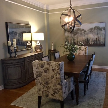 Transitional Dining Room (Before and After) - By designer Rachel Rosson
