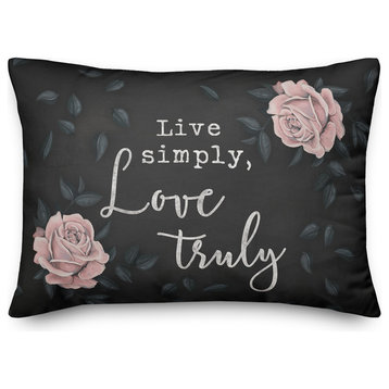 Live Simply, Love Truly 14x20 Lumbar Pillow