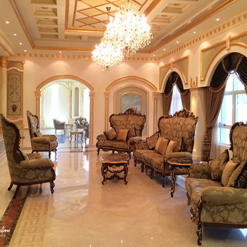Hotel sitting room designed in a typical luxury Venetian style