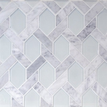 The Tile District - Astoria Elongated Hexagon, Glass and Marble Mosaics