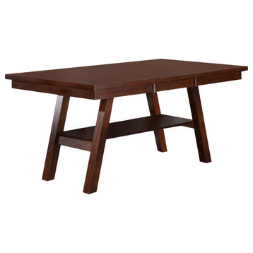 Benzara BM171282 Solid Wood Dark Walnut Brown Dining Table