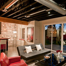 Exposed basement ceiling