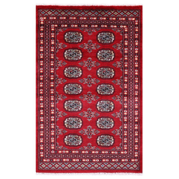 Hand Knotted Silky Bokhara Wool Rug 2' 8" X 4' 0" - Q21804