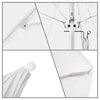 9' Matted White Push Lift Fiberglass Rib Aluminum Umbrella, Olefin, Terrace Sequ