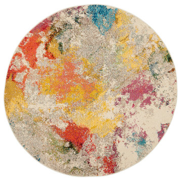 Nourison Celestial Colorful Modern Rug, Ivory/Multicolor, 4' Round