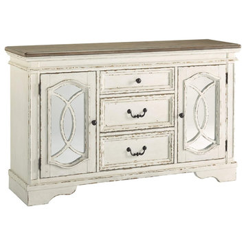 Unique Style Dining Room Server, Chipped White