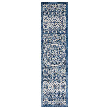 Safavieh Vintage Leather Collection TRC701N Rug, Navy/Ivory, 2'3" X 9'