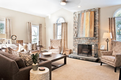 Family room - eclectic family room idea in Boston