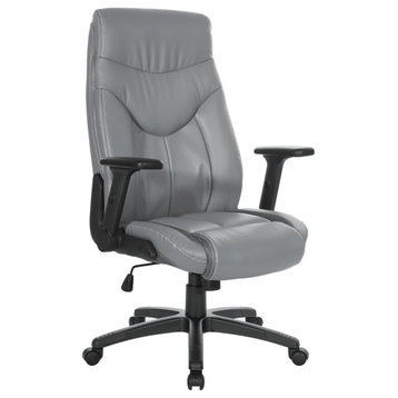 Executive High Back Charcoal Gray Bonded Leather Office Chair