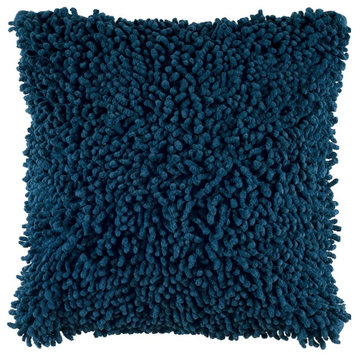 Blue Boho Textured Modern Down Throw Pillow