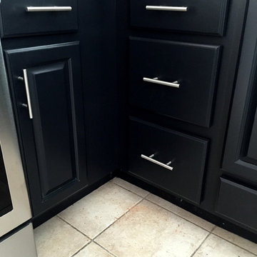 Oak cabinets refinished to espresso