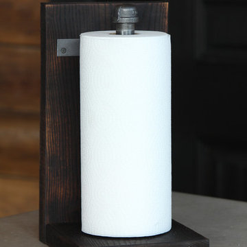 Wood & Pipe Paper Towel Holder