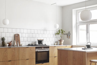 This is an example of a scandinavian kitchen in Copenhagen.
