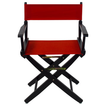 Wide 18" Director's Chair With Black Frame, Red Cover