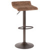 LumiSource Cavale Barstool, Antique Metal and Brown Cowboy