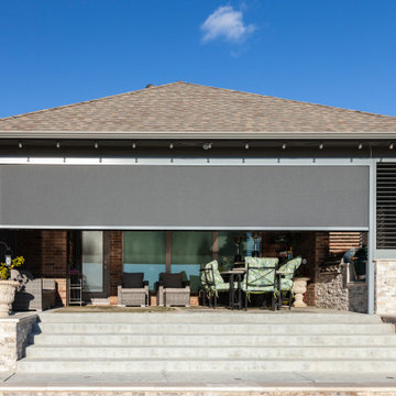 Exterior Motorized Screens For Traditional Home