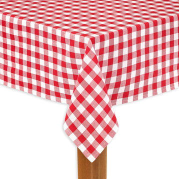 Buffalo Red Checkered 100% Cotton Table Cloth, 60"x120"