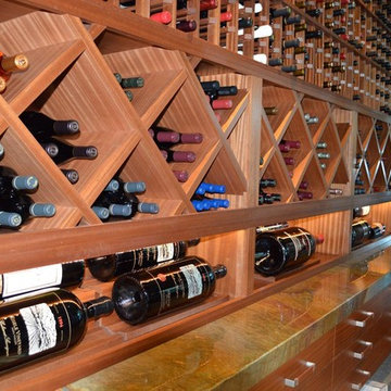 La Jolla, San Diego California Custom Wine Cellar Design Contemporary Mahogany