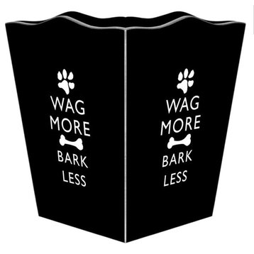 Wag More Bark Less White on Black