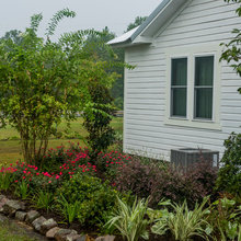 flowerbeds with rock
