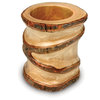 Mango Wood Utensil Vase, Bark Accent