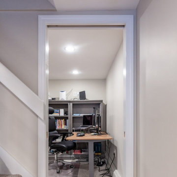 Basement Staircase with Glass Door Office Nook – Middleton MA