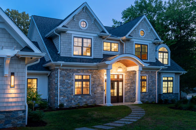 Example of a transitional exterior home design in Baltimore