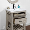 24" Rustic  Solid Fir Vanity With Ceramic  Single Sink, No Faucet