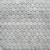 12"x12" White Mother of Pearl Circles Tile, Polished, Single Sheet