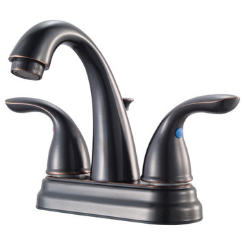 Pfirst Series 2-Handle 4" Centerset Bathroom Faucet, Tuscan Bronze