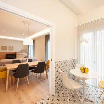 Comedor de cocina y del salón | Reforma de piso en Poblenou (Barcelona)